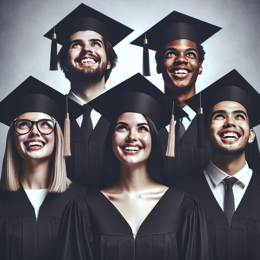 Students with graduation caps