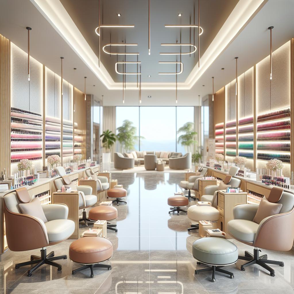 Spacious nail salon interior