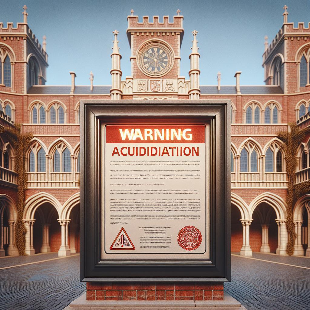 University warning accreditation status