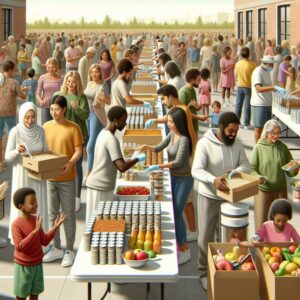 Community food distribution event