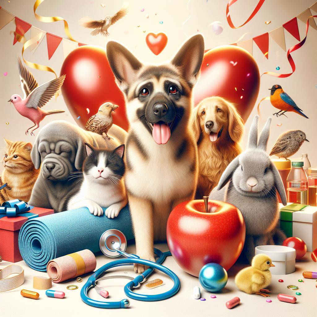Pets health celebration illustration