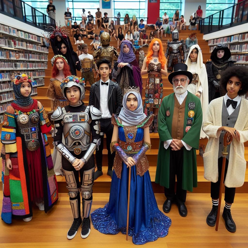 Cosplay contest at library.