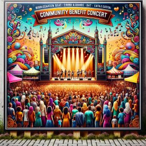 Community benefit concert poster