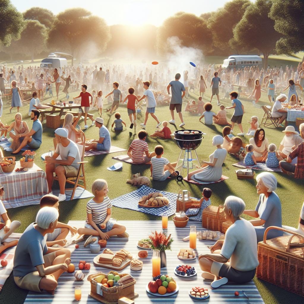 Community picnic celebration illustration