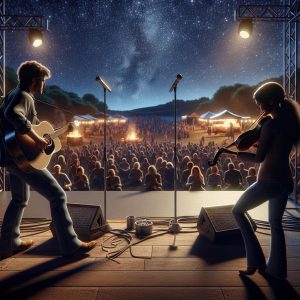 Country music concert under stars