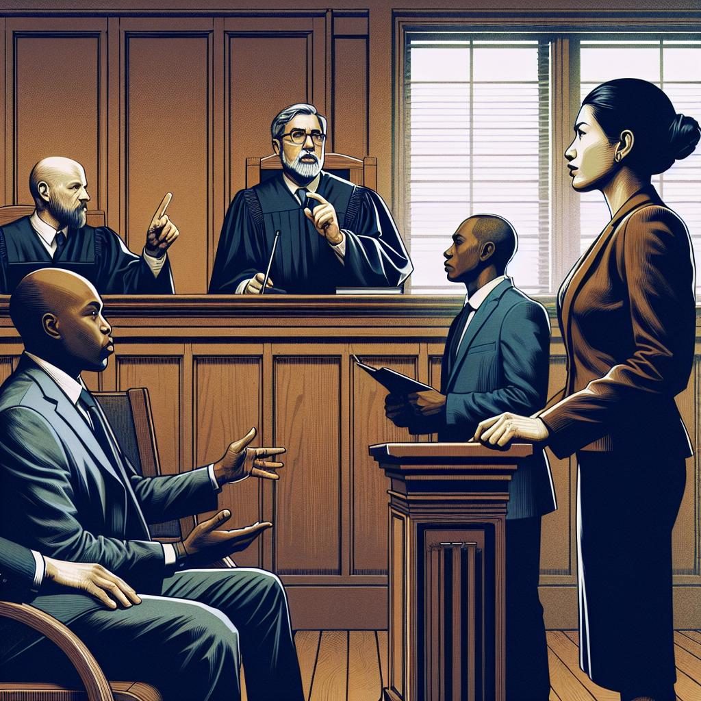 Courtroom drama illustration