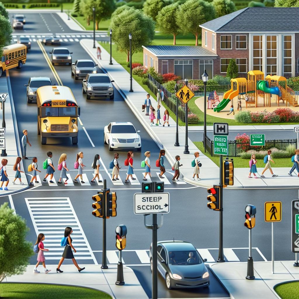 School traffic management concept.