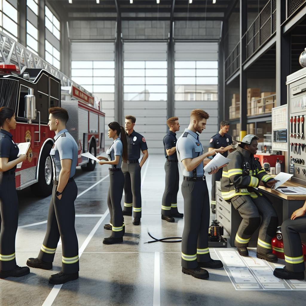 Firefighters at new station