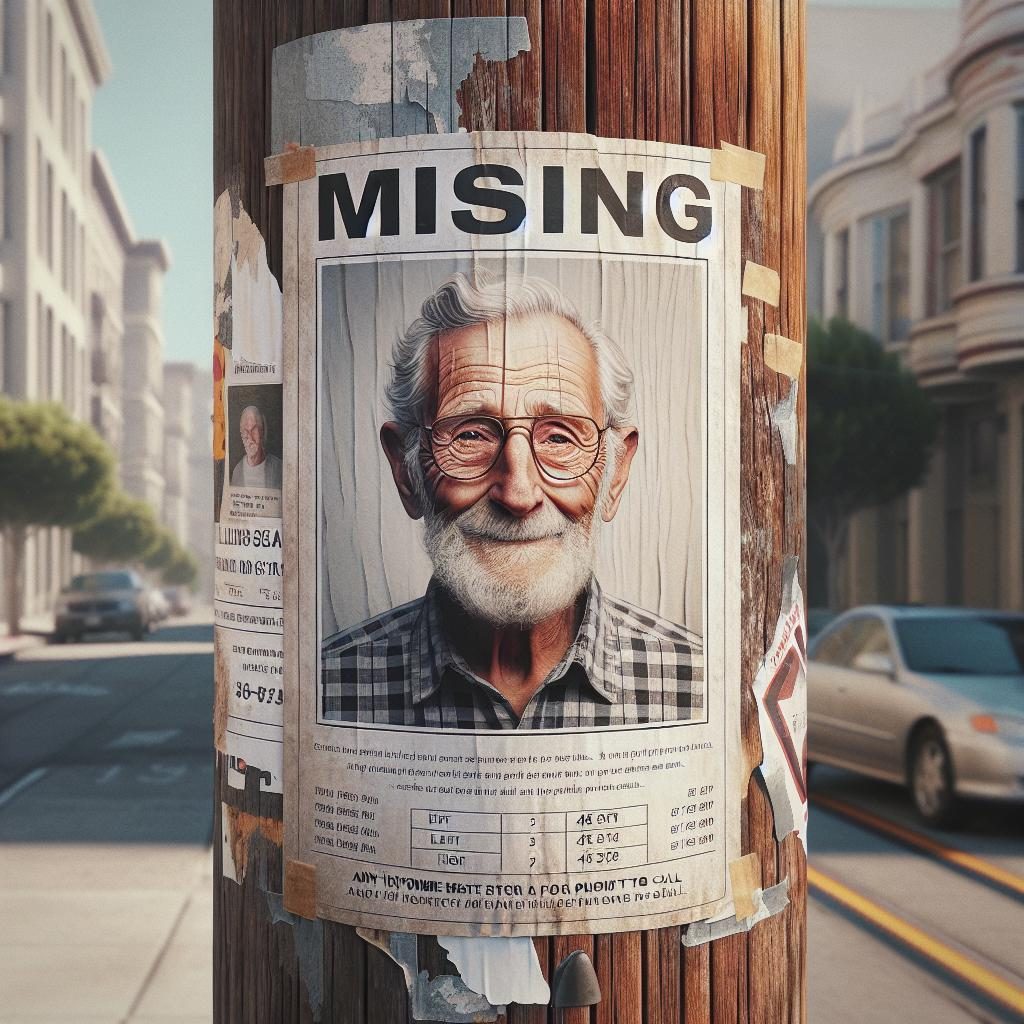 Elderly man missing poster