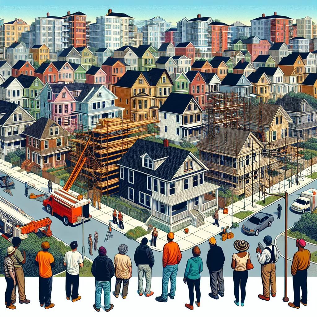 Neighborhood transformation illustration vector.