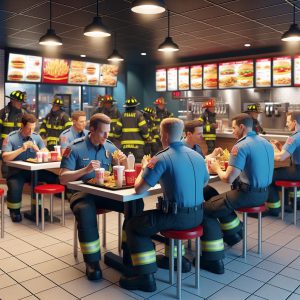 Firefighters at McDonald's