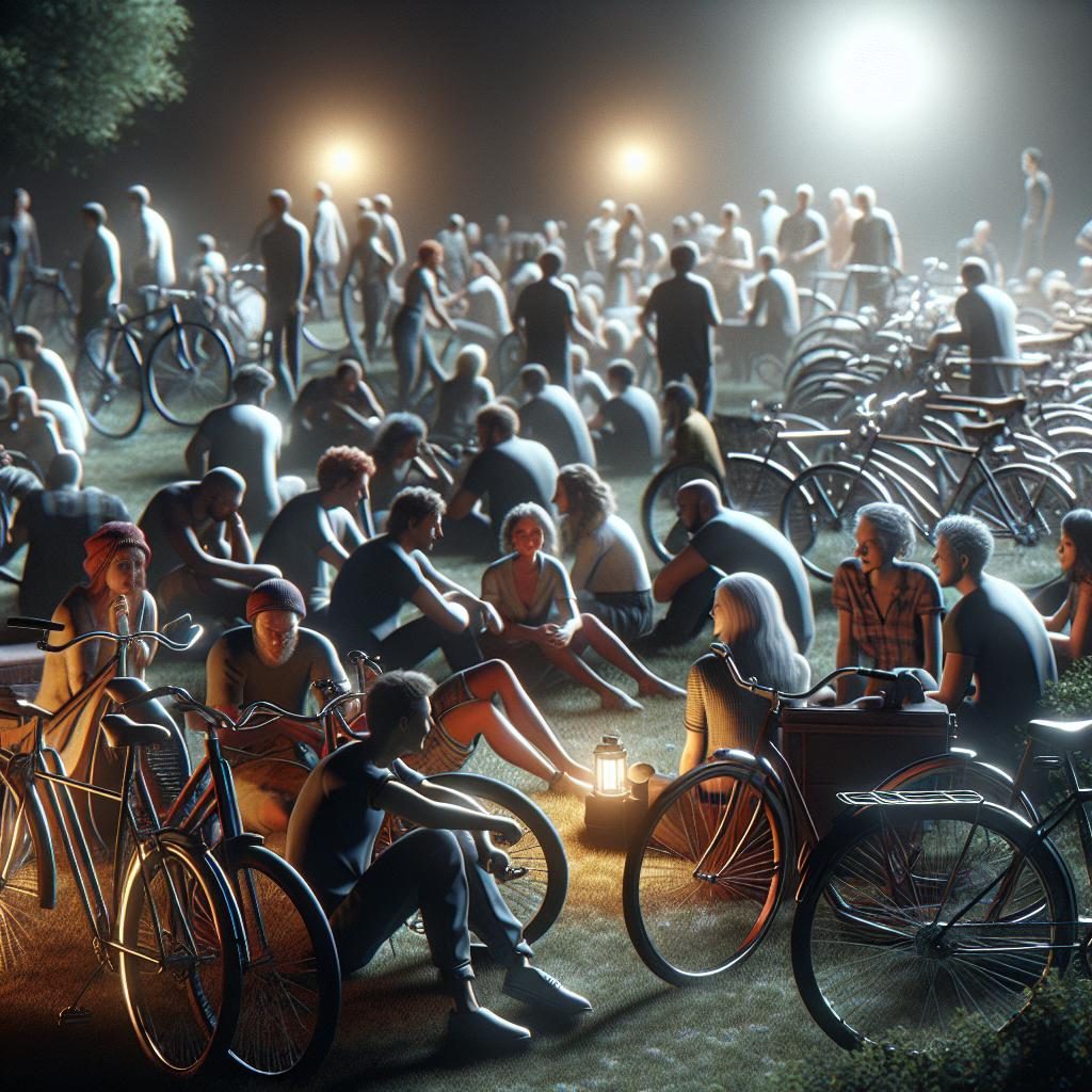 Nighttime Bike Gathering