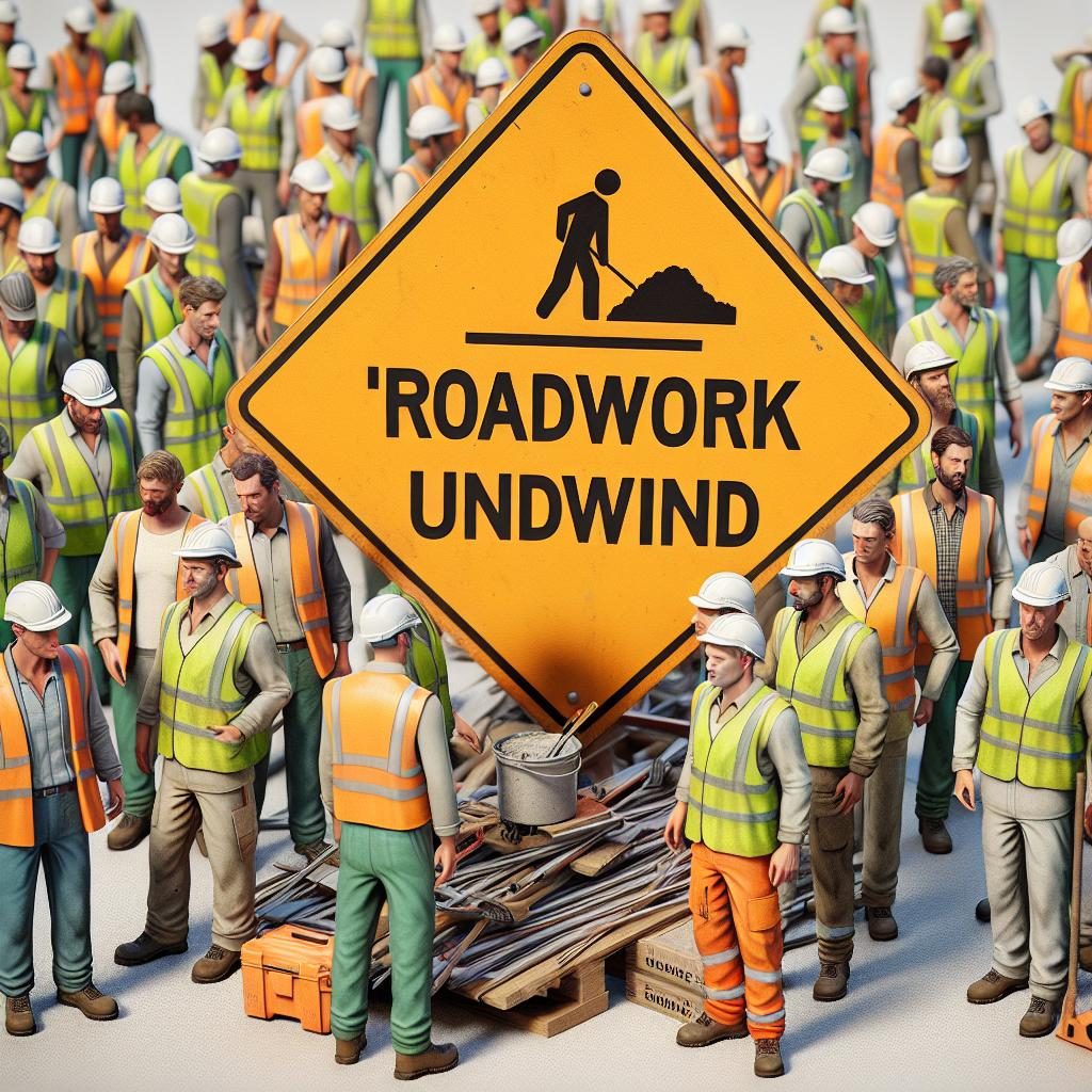 Roadwork Underway Sign