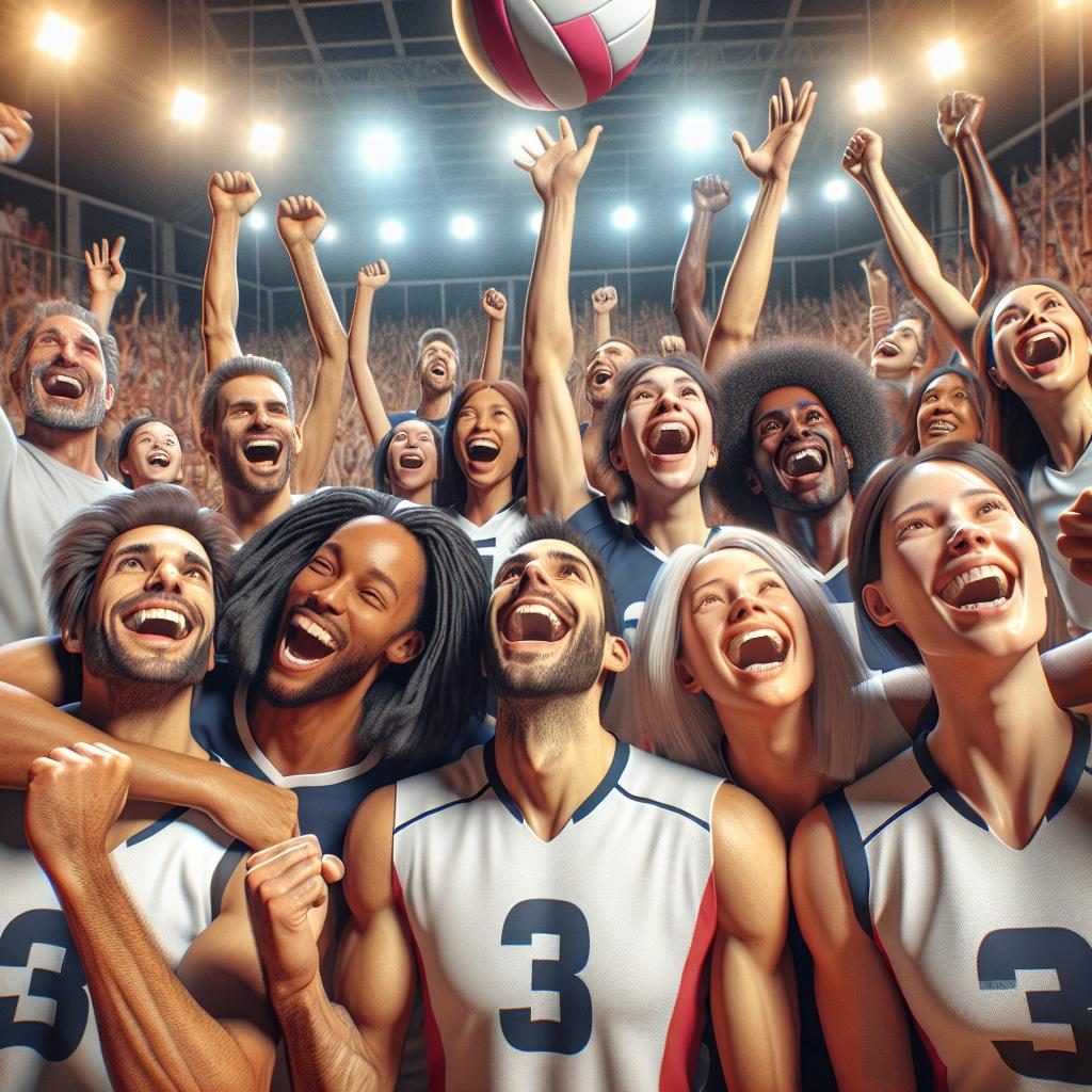 Cheerful Volleyball Celebration