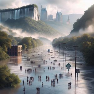 Flooded Tennessee River