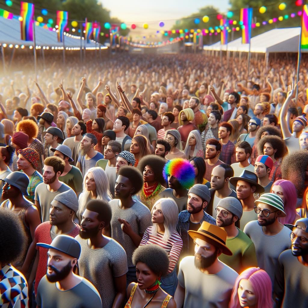 Colorful Music Festival Crowd