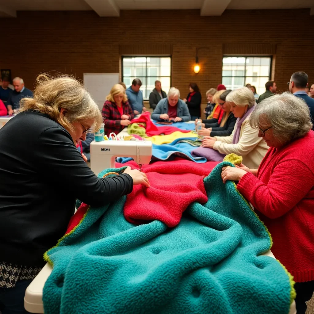 Warm Hearts Unfold in Kingsport as Community Joins Forces to Sew Fleece Blankets for Those in Need