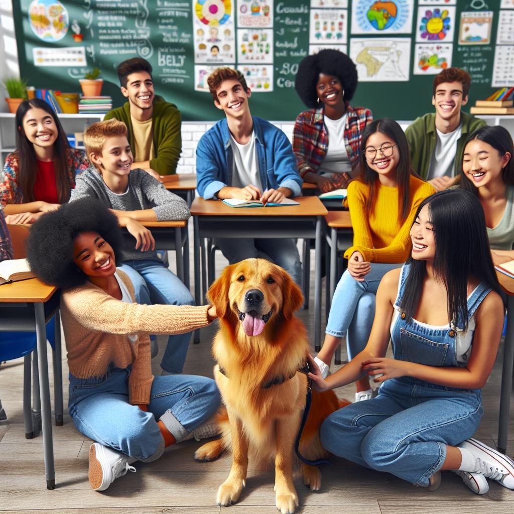 Therapy Dog in Classroom