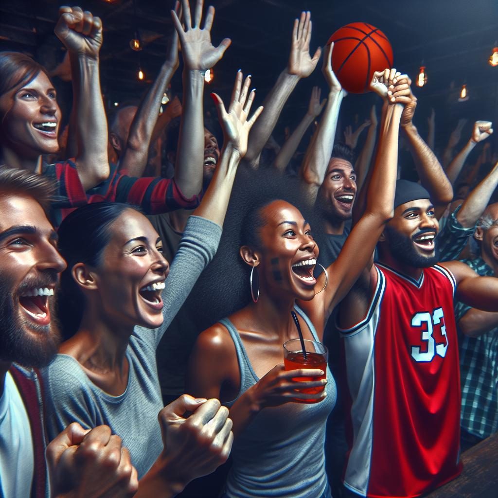 Basketball Fans Celebrating Unity