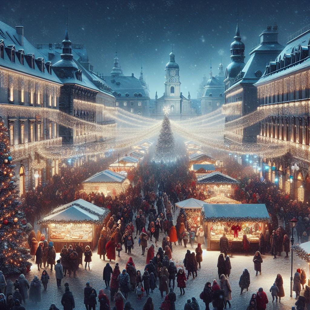 Winter Celebration in City