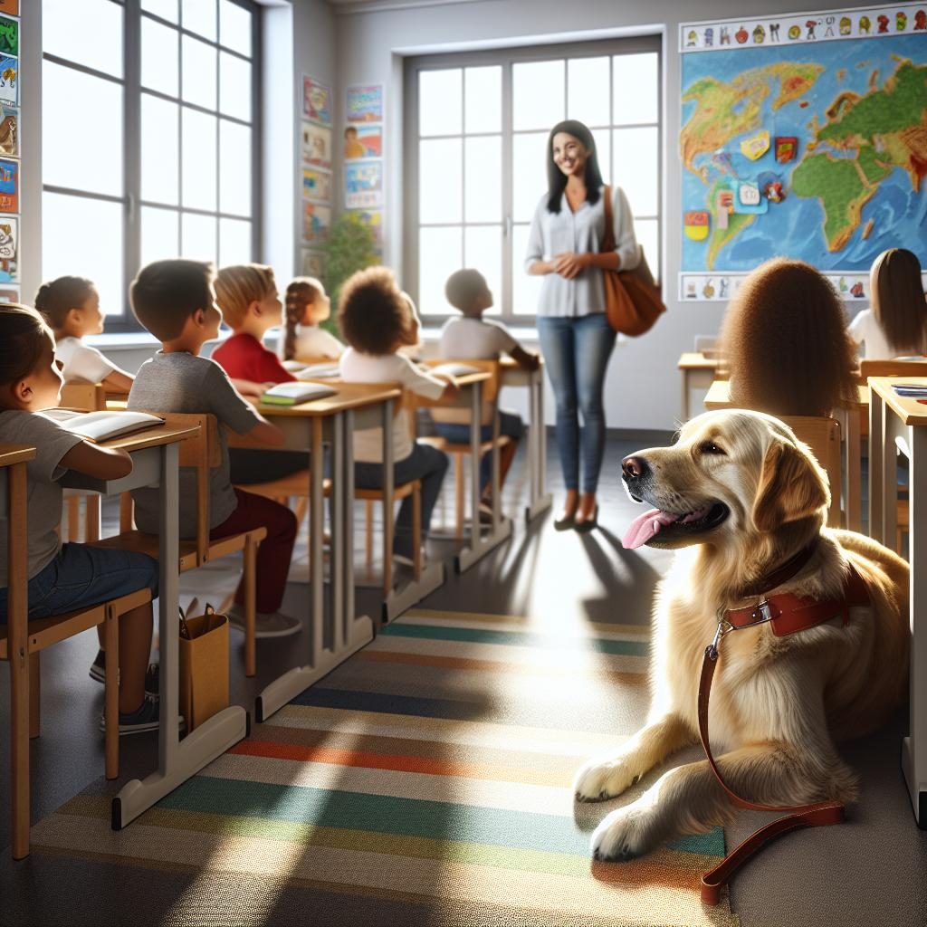 Therapy Dog in Classroom