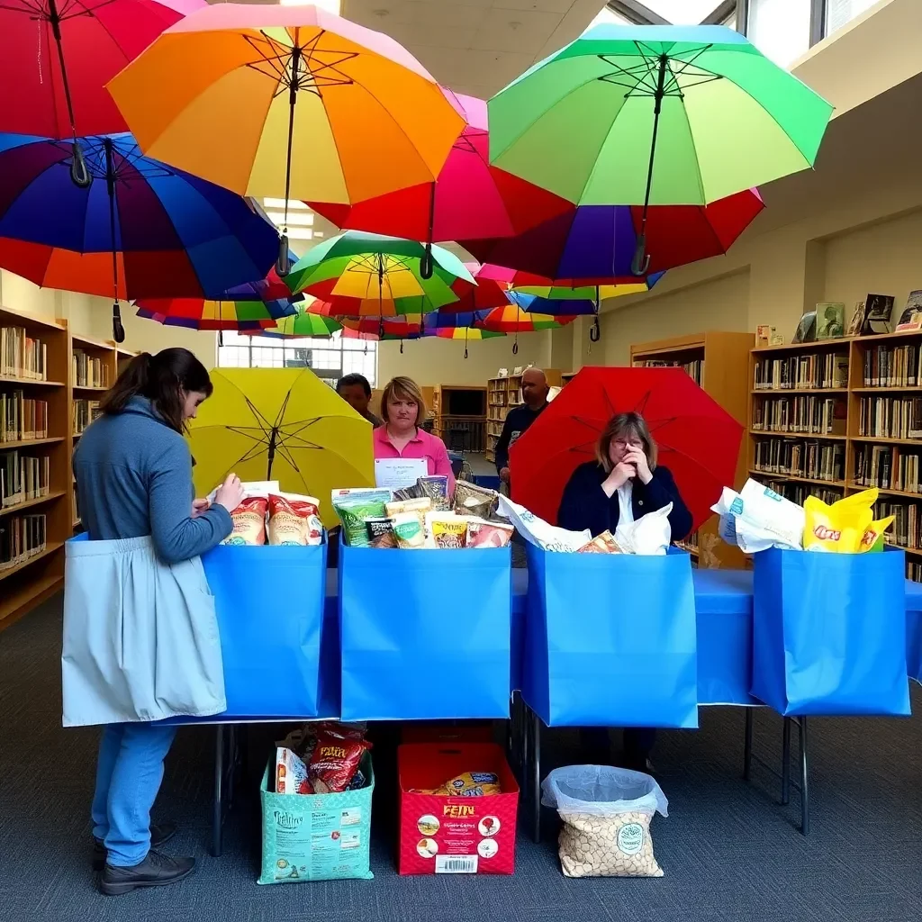 Weather Update: Rainy Days and Food Drive at Johnson City Public Library