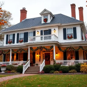 Carter Mansion decorated for the holidays