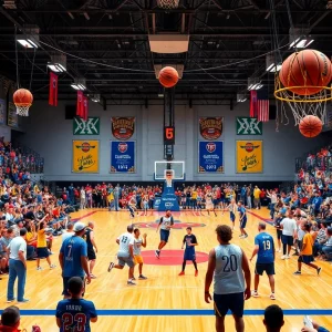 Fans cheering at The Classic Basketball Tournament in Bristol