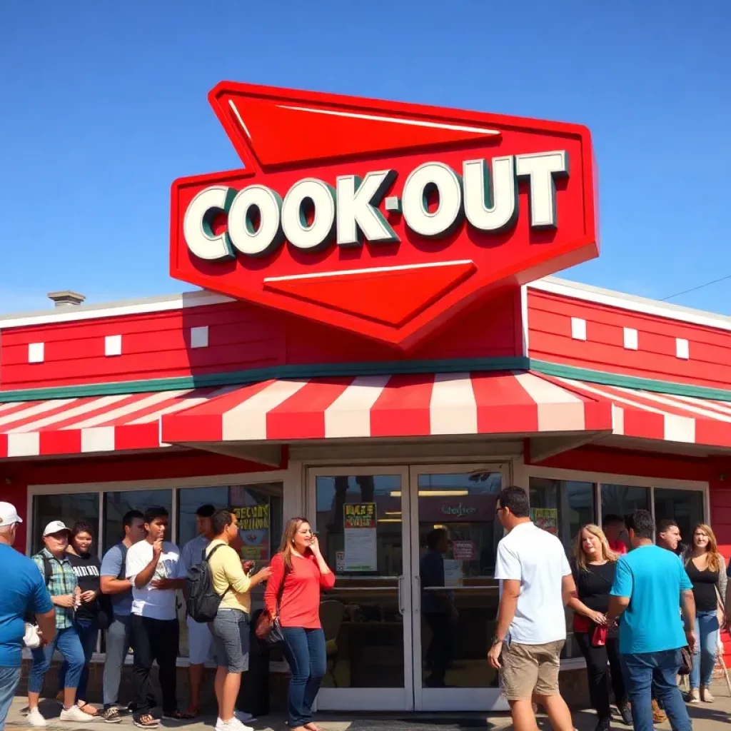 Exterior view of the new Cook Out restaurant in Bristol TN