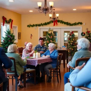 Seniors enjoying holiday activities at the Elizabethton Senior Center