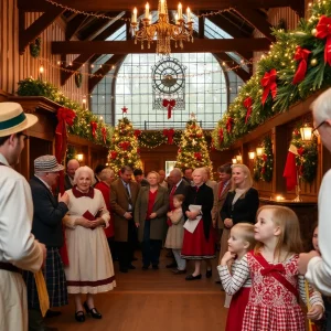 Families celebrating Old Christmas at Sycamore Shoals State Park