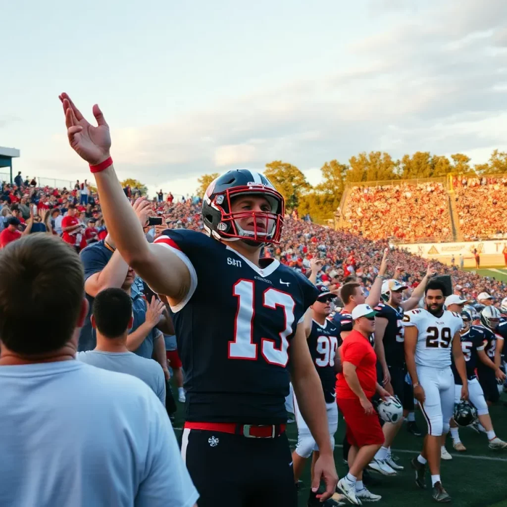 Fans cheering during a football game in Tennessee