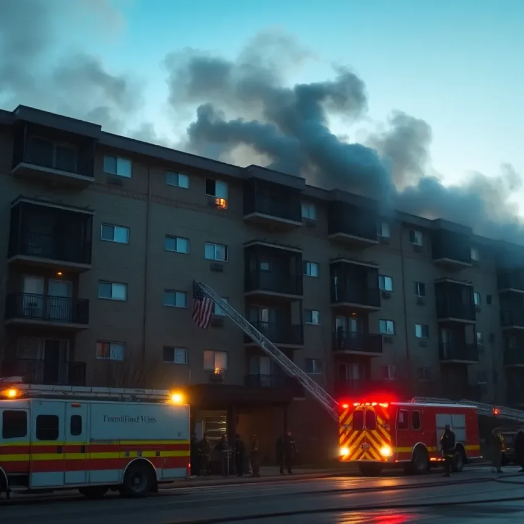 Firefighters responding to an apartment blaze in Bristol, Tennessee