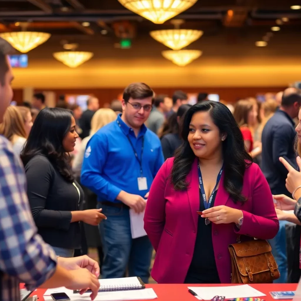 Job seekers at hiring event in Bristol