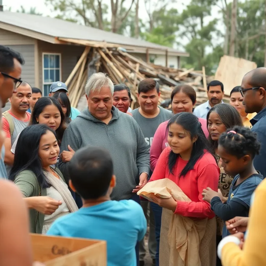 Community members supporting each other after Hurricane Helene