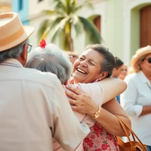 Cuban families joyfully reunite after the release of political prisoners.