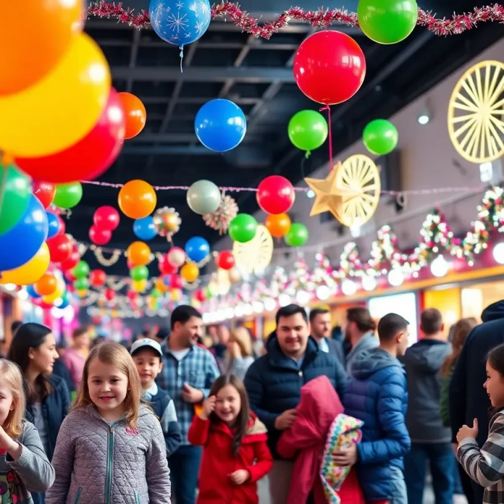 Families enjoying the Noon Years Eve Celebration in Johnson City.