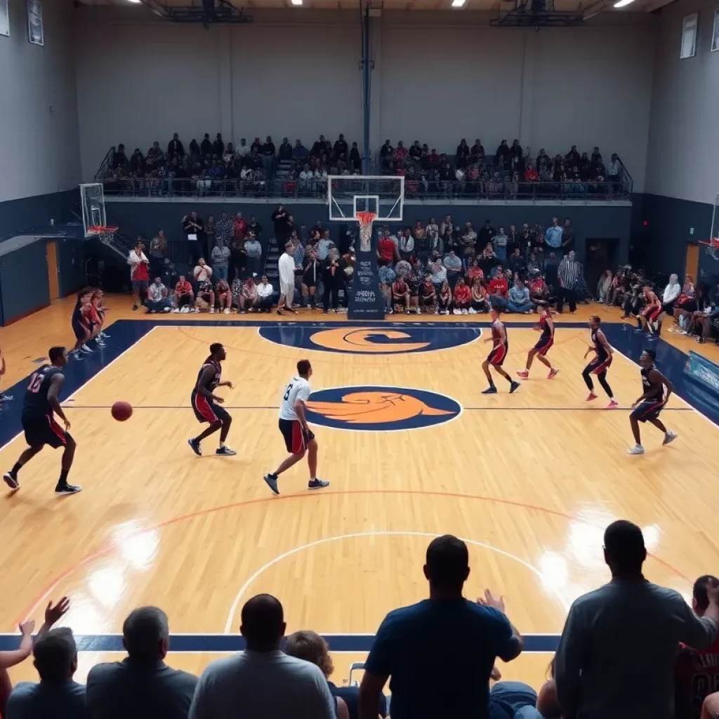 Tennessee High Lady Vikings celebrating victory on the basketball court