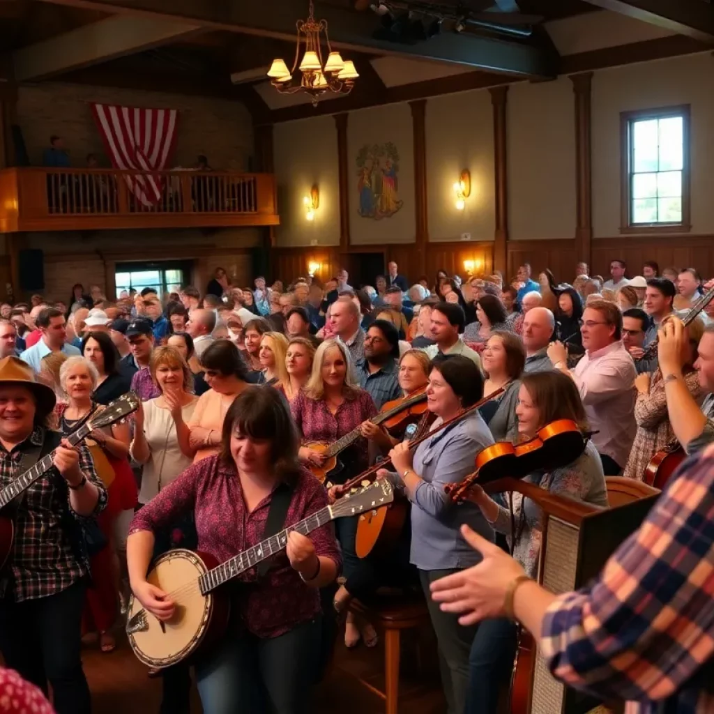 Audience enjoying a bluegrass concert at Carter Family Fold