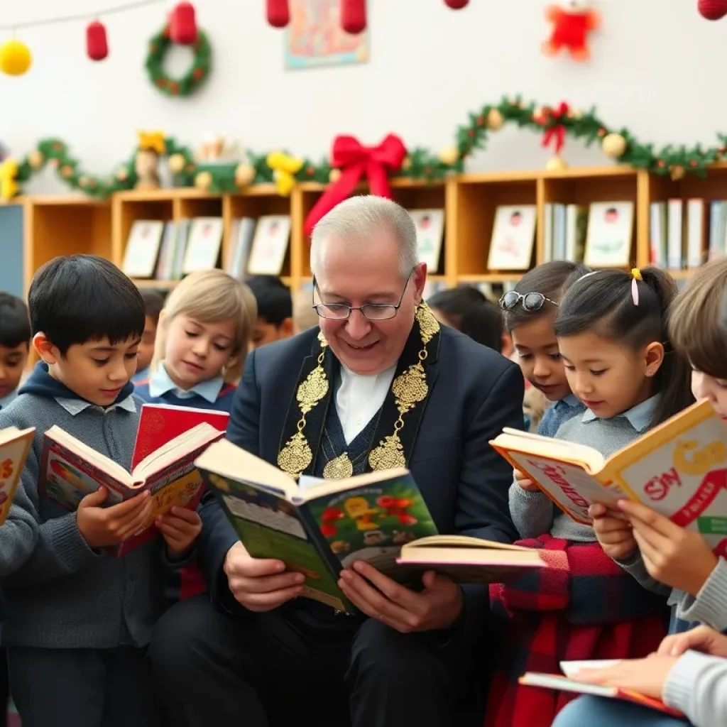 Children engaging in reading activities during Read Across America Day in Bristol.