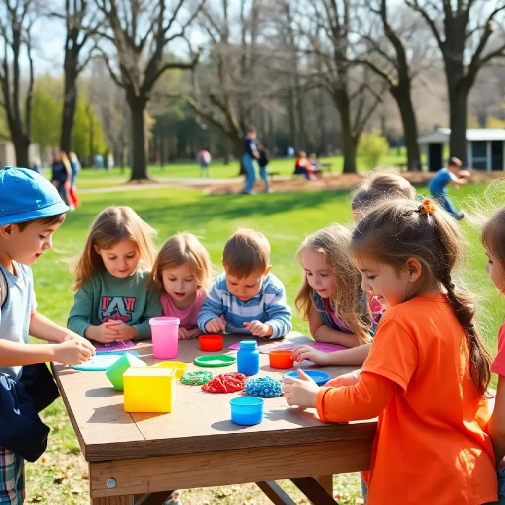 Children enjoying activities at Kingsport Spring Break Camp.